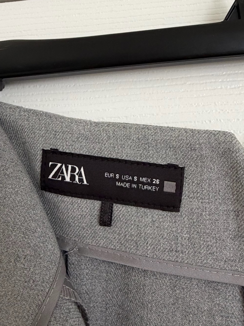 ZARA High Waisted Gray Tailored Straight Leg Trousers Size Small - Picture 4 of 5